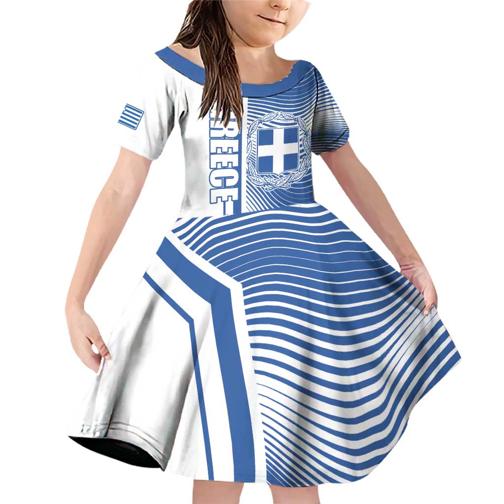 Personalized Greece Coat of Arms Family Matching Off Shoulder Short Dress and Hawaiian Shirt Greek cross and Two Laurel Branches