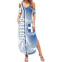Personalized Greece Coat of Arms Family Matching Summer Maxi Dress and Hawaiian Shirt Greek cross and Two Laurel Branches