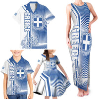 Personalized Greece Coat of Arms Family Matching Tank Maxi Dress and Hawaiian Shirt Greek cross and Two Laurel Branches