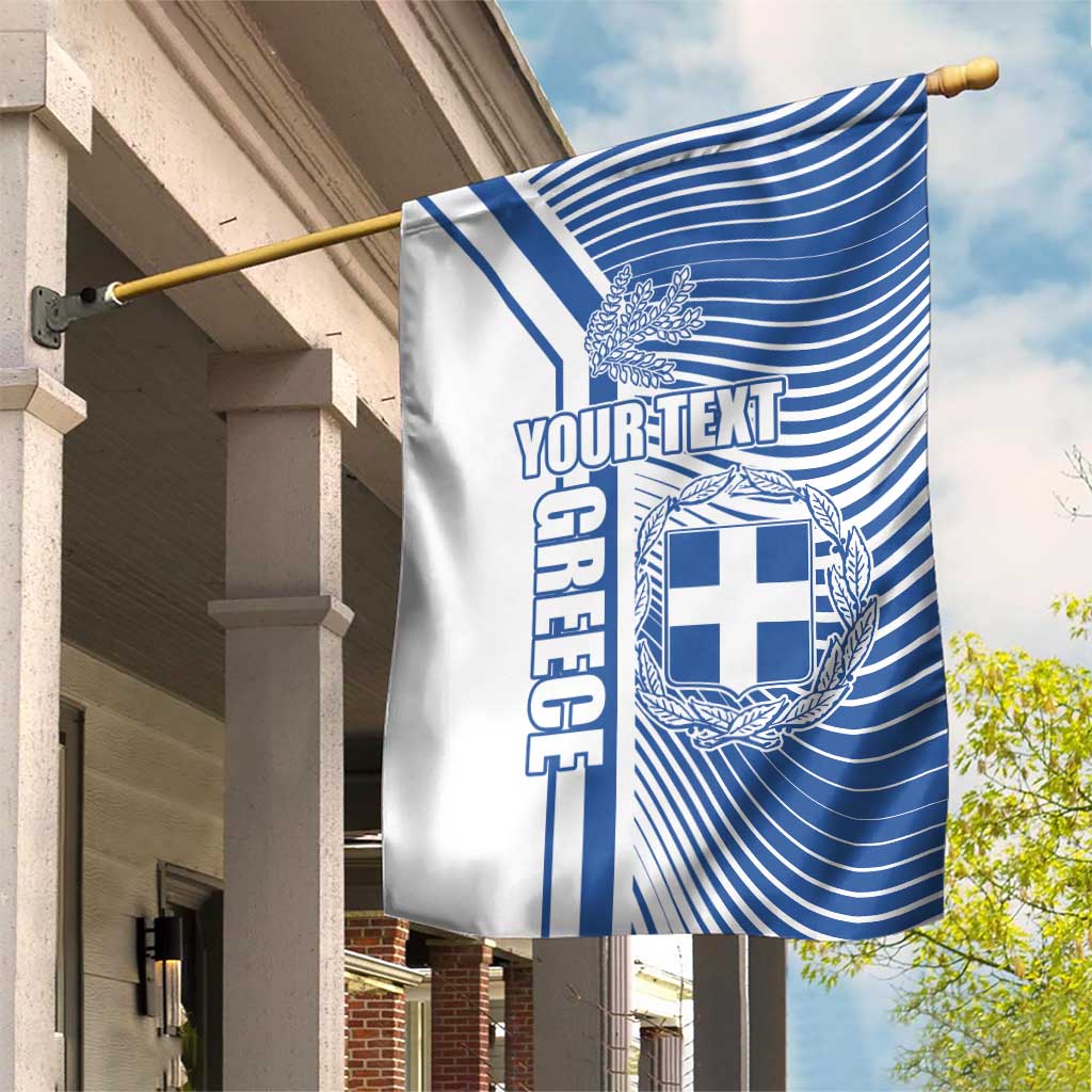 Personalized Greece Coat of Arms Garden Flag Greek cross and Two Laurel Branches