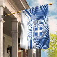 Personalized Greece Coat of Arms Garden Flag Greek cross and Two Laurel Branches