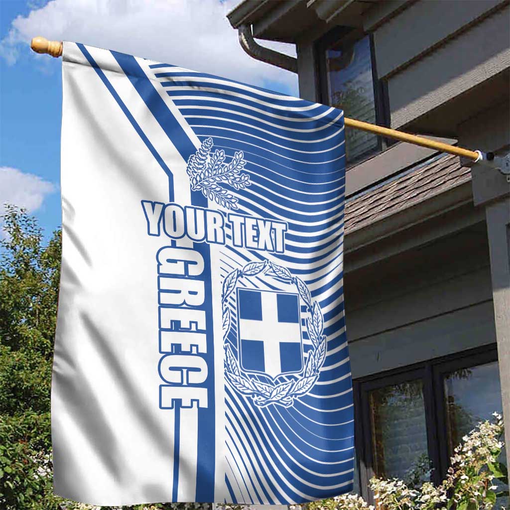 Personalized Greece Coat of Arms Garden Flag Greek cross and Two Laurel Branches