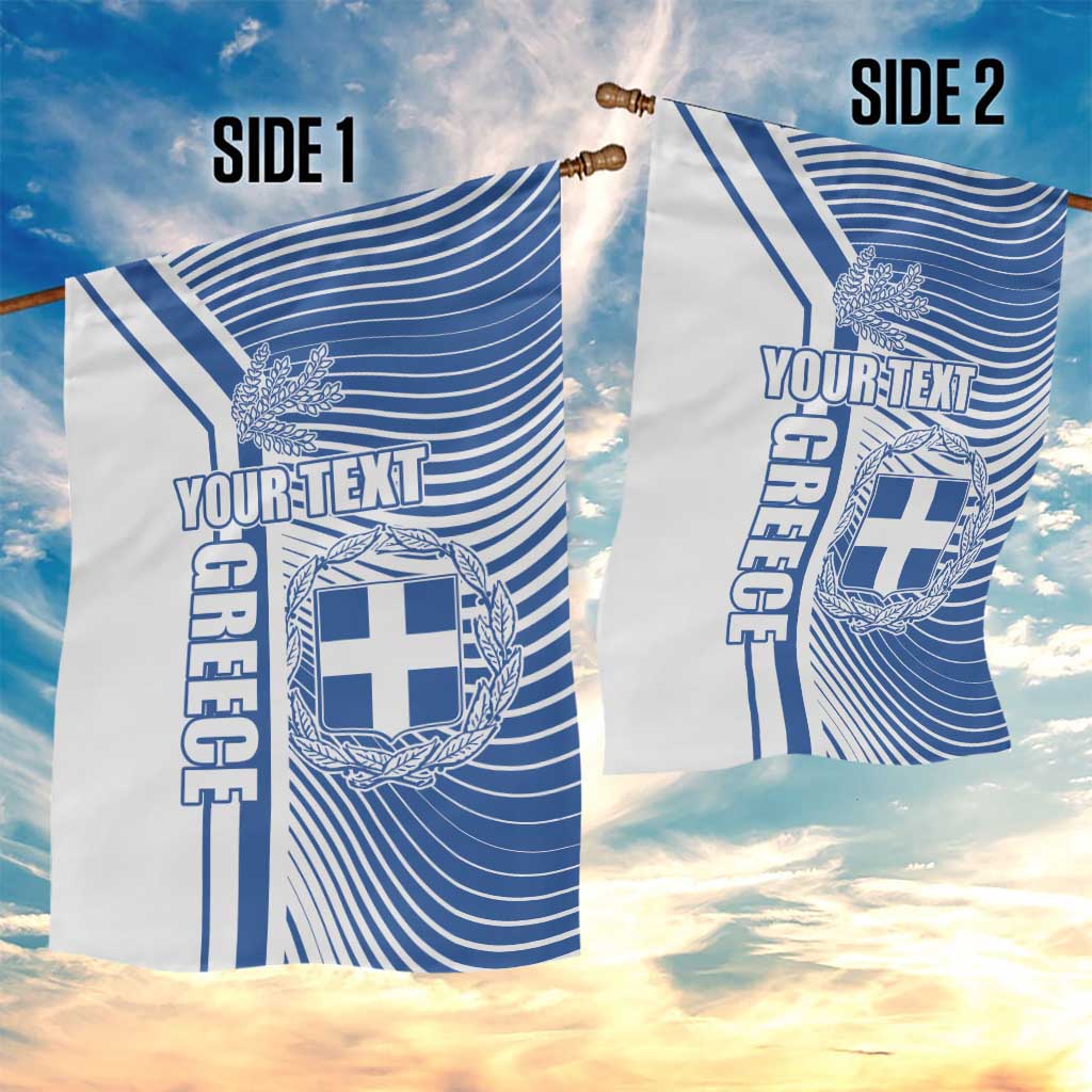 Personalized Greece Coat of Arms Garden Flag Greek cross and Two Laurel Branches