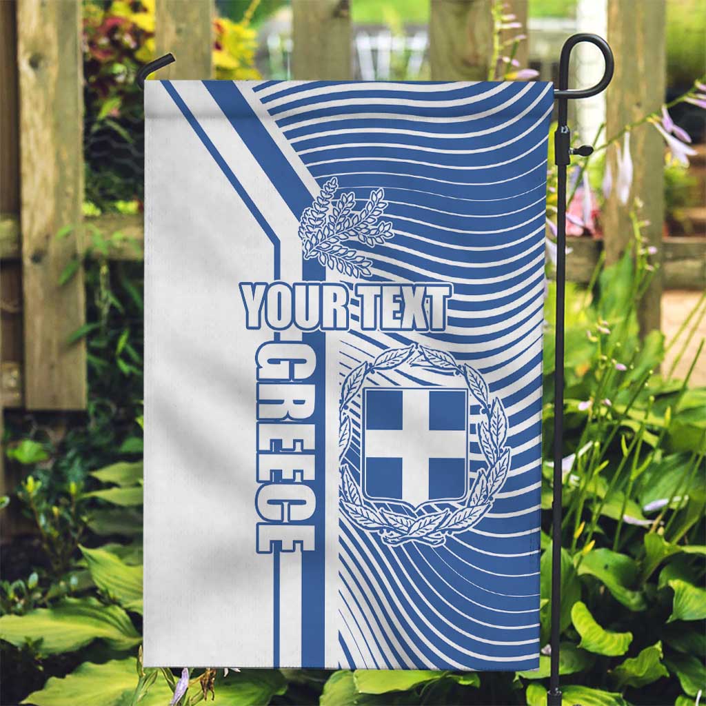 Personalized Greece Coat of Arms Garden Flag Greek cross and Two Laurel Branches