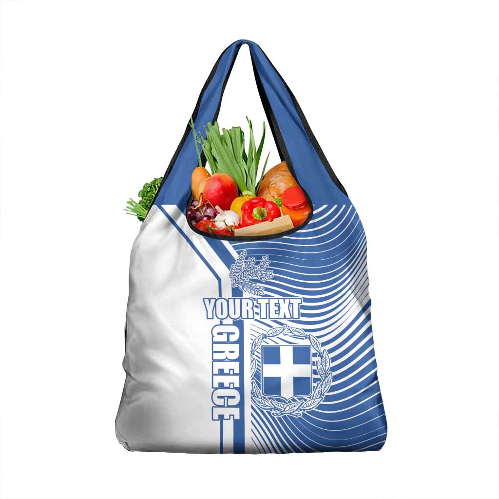 Personalized Greece Coat of Arms Grocery Bag Greek cross and Two Laurel Branches