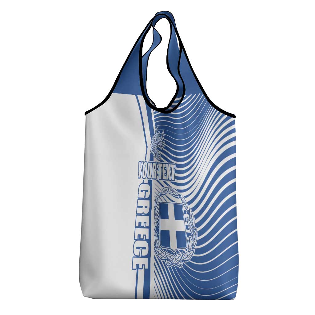 Personalized Greece Coat of Arms Grocery Bag Greek cross and Two Laurel Branches