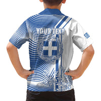 Personalized Greece Coat of Arms Hawaiian Shirt Greek cross and Two Laurel Branches