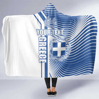 Personalized Greece Coat of Arms Hooded Blanket Greek cross and Two Laurel Branches