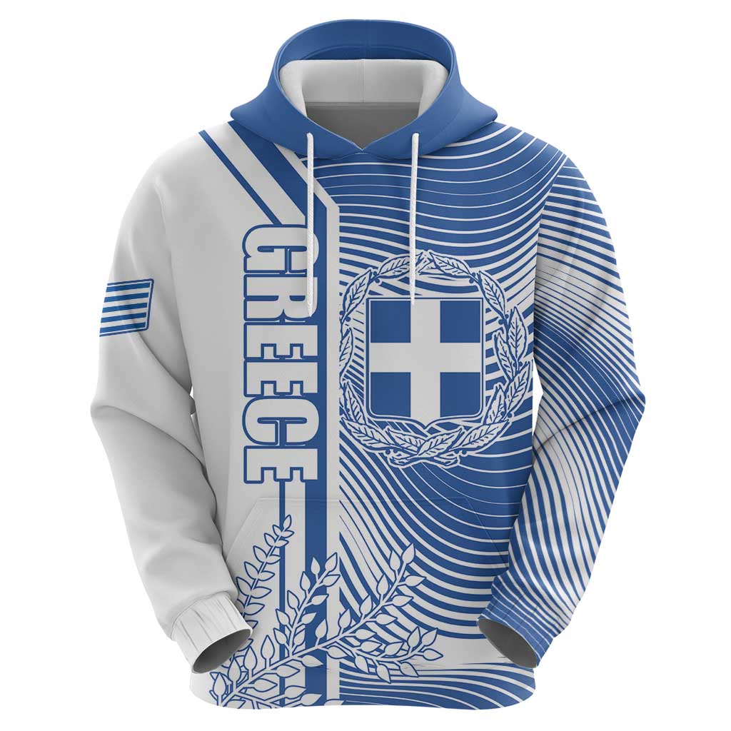 Personalized Greece Coat of Arms Hoodie Greek cross and Two Laurel Branches