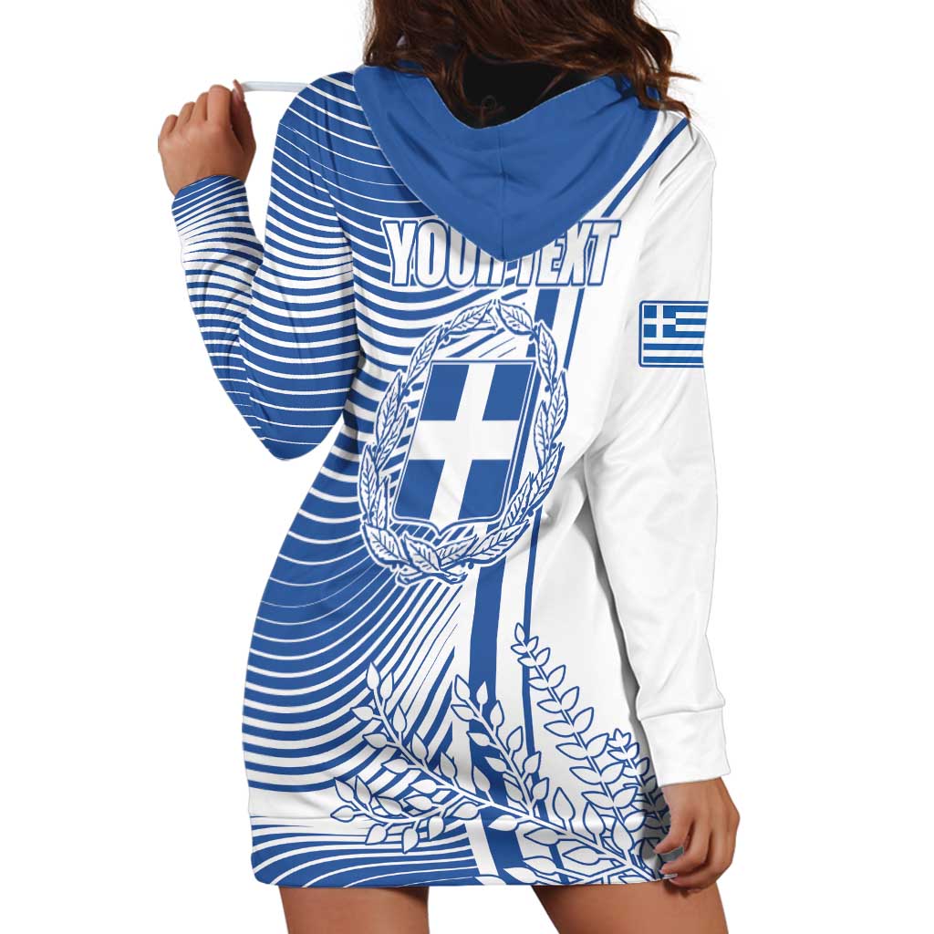 Personalized Greece Coat of Arms Hoodie Dress Greek cross and Two Laurel Branches