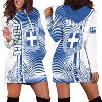 Personalized Greece Coat of Arms Hoodie Dress Greek cross and Two Laurel Branches