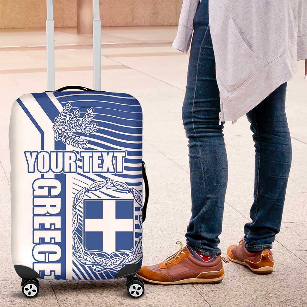 Personalized Greece Coat of Arms Luggage Cover Greek cross and Two Laurel Branches