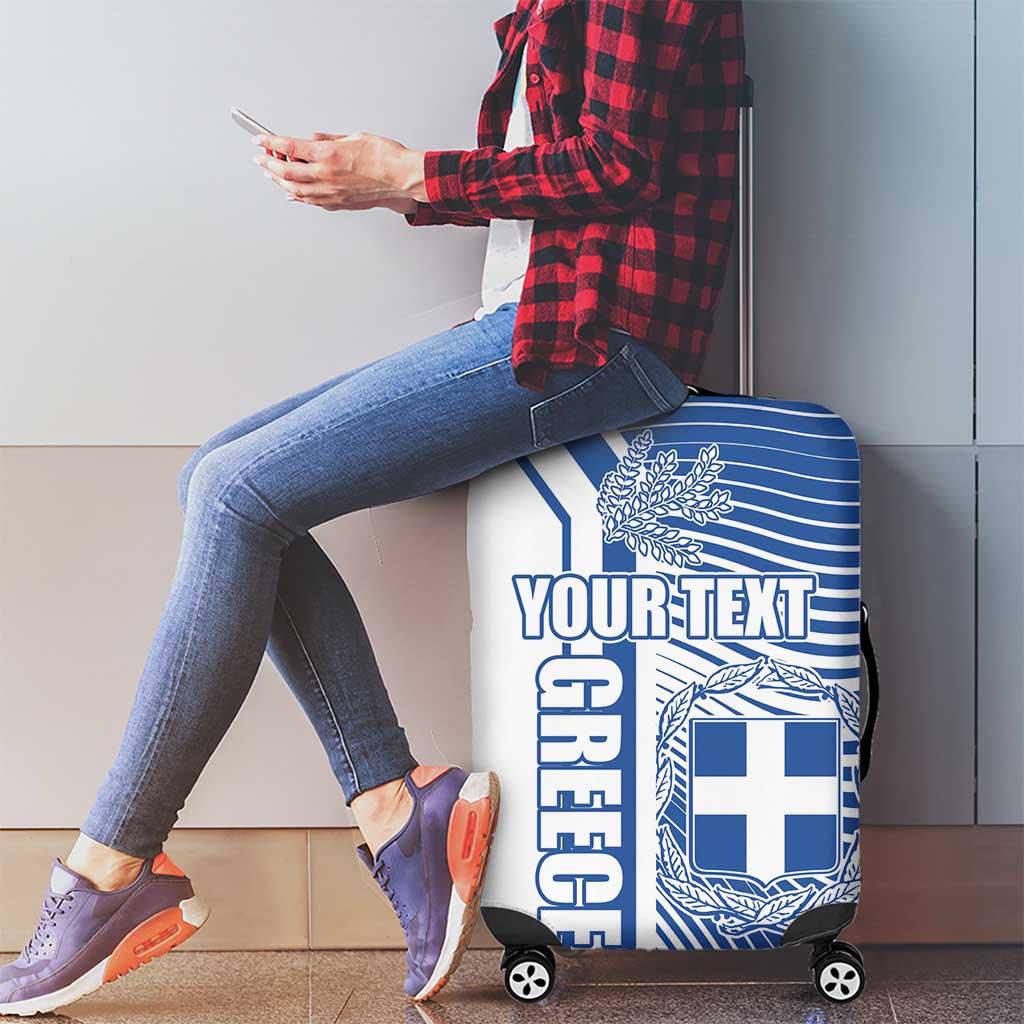 Personalized Greece Coat of Arms Luggage Cover Greek cross and Two Laurel Branches