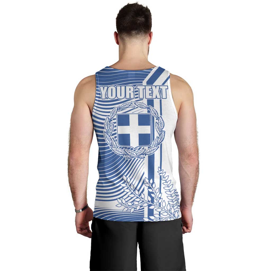 Personalized Greece Coat of Arms Men Tank Top Greek cross and Two Laurel Branches
