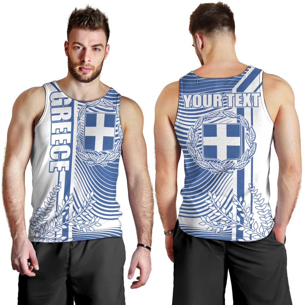 Personalized Greece Coat of Arms Men Tank Top Greek cross and Two Laurel Branches