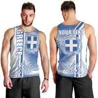 Personalized Greece Coat of Arms Men Tank Top Greek cross and Two Laurel Branches