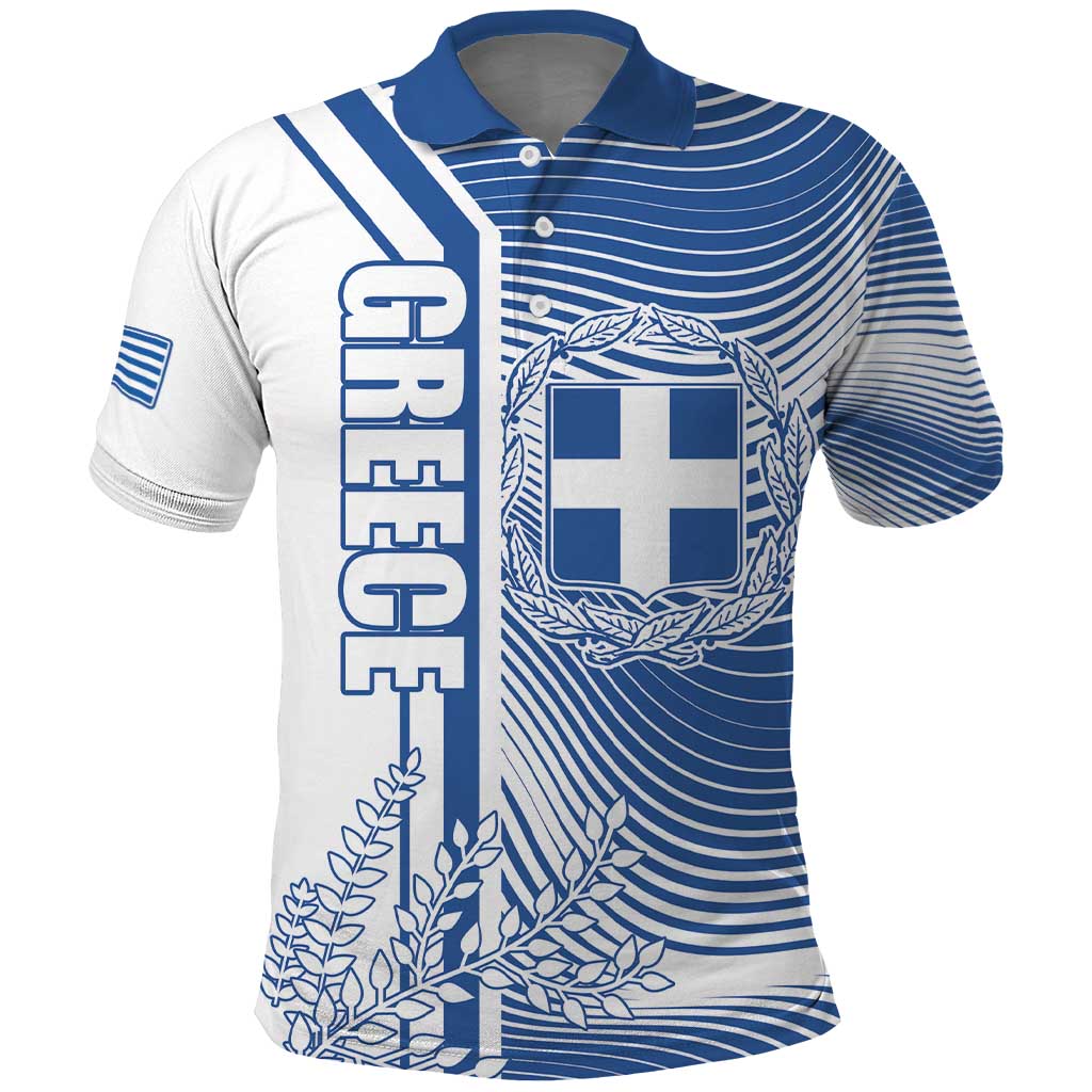 Personalized Greece Coat of Arms Polo Shirt Greek cross and Two Laurel Branches
