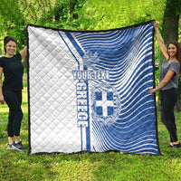 Personalized Greece Coat of Arms Quilt Greek cross and Two Laurel Branches