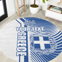 Personalized Greece Coat of Arms Round Carpet Greek cross and Two Laurel Branches