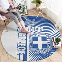 Personalized Greece Coat of Arms Round Carpet Greek cross and Two Laurel Branches