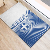 Personalized Greece Coat of Arms Rubber Doormat Greek cross and Two Laurel Branches
