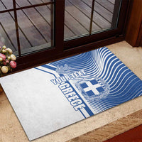 Personalized Greece Coat of Arms Rubber Doormat Greek cross and Two Laurel Branches