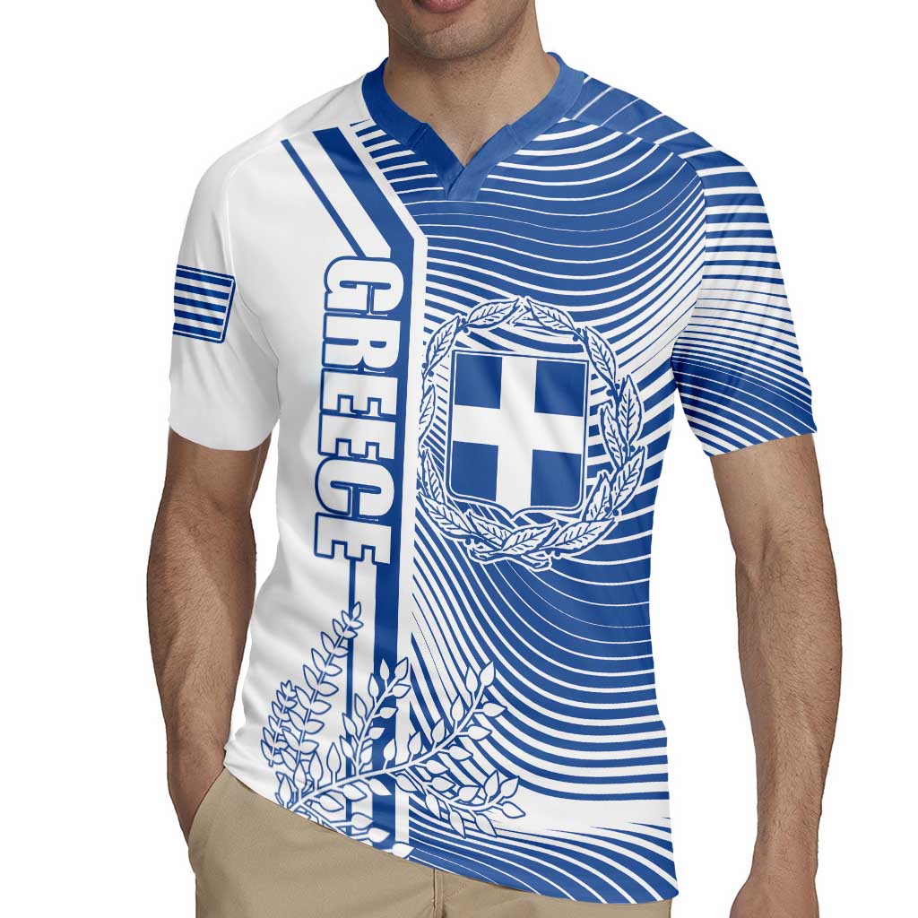 Personalized Greece Coat of Arms Rugby Jersey Greek cross and Two Laurel Branches