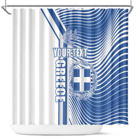 Personalized Greece Coat of Arms Shower Curtain Greek cross and Two Laurel Branches