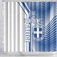 Personalized Greece Coat of Arms Shower Curtain Greek cross and Two Laurel Branches
