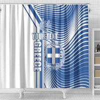 Personalized Greece Coat of Arms Shower Curtain Greek cross and Two Laurel Branches