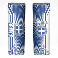 Personalized Greece Coat of Arms Skinny Tumbler Greek Cross and Two Laurel Branches