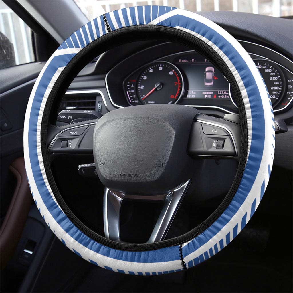 Greece Coat of Arms Steering Wheel Cover Greek cross and Two Laurel Branches