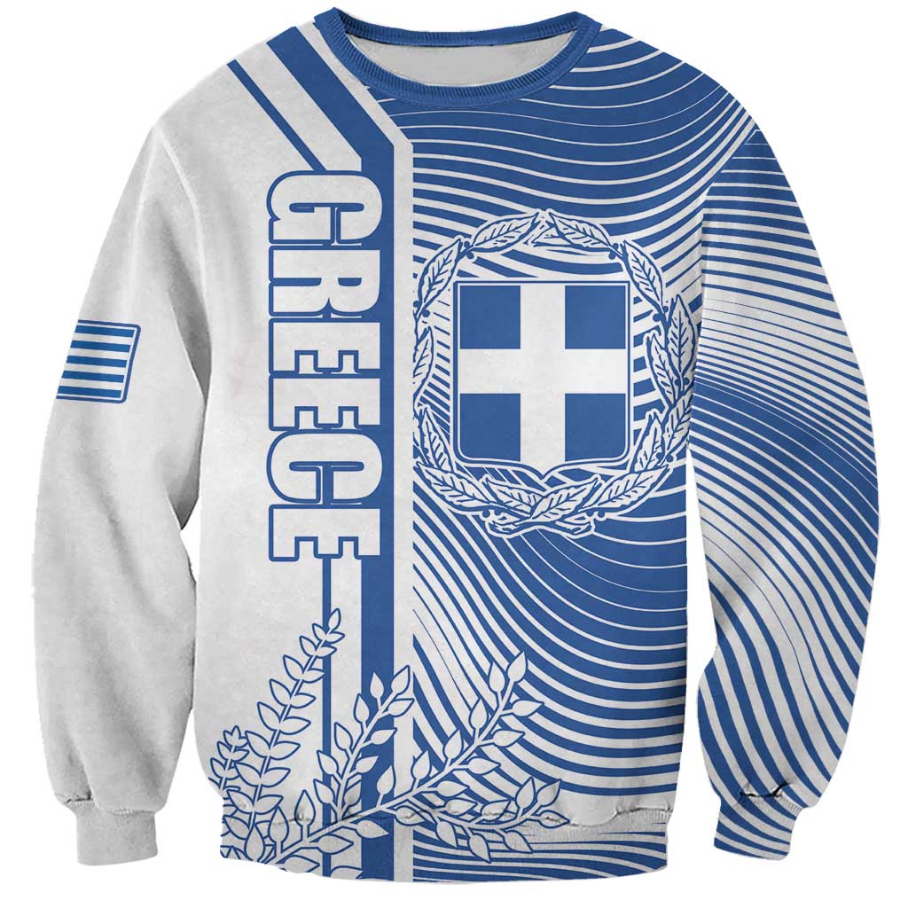 Personalized Greece Coat of Arms Sweatshirt Greek cross and Two Laurel Branches