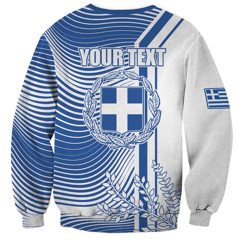 Personalized Greece Coat of Arms Sweatshirt Greek cross and Two Laurel Branches