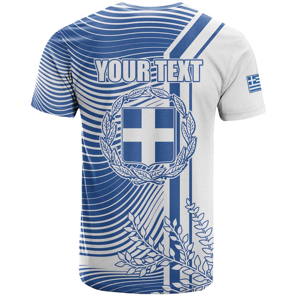 Personalized Greece Coat of Arms T Shirt Greek cross and Two Laurel Branches