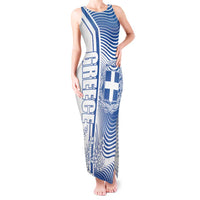 Personalized Greece Coat of Arms Tank Maxi Dress Greek cross and Two Laurel Branches