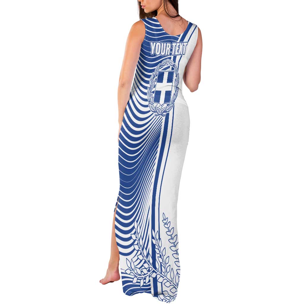 Personalized Greece Coat of Arms Tank Maxi Dress Greek cross and Two Laurel Branches