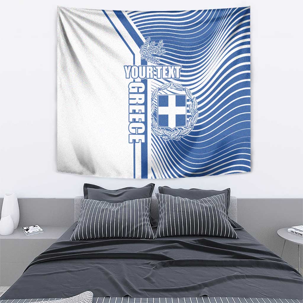 Personalized Greece Coat of Arms Tapestry Greek cross and Two Laurel Branches