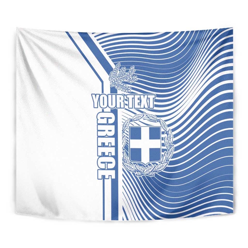 Personalized Greece Coat of Arms Tapestry Greek cross and Two Laurel Branches