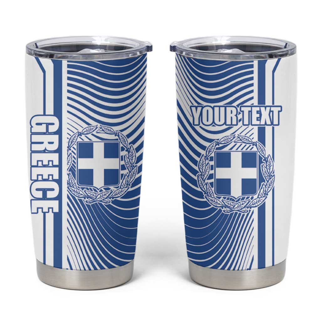Personalized Greece Coat of Arms Tumbler Cup Greek Cross and Two Laurel Branches