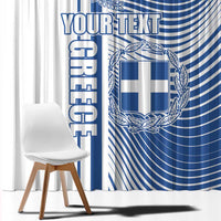 Personalized Greece Coat of Arms Window Curtain Greek cross and Two Laurel Branches