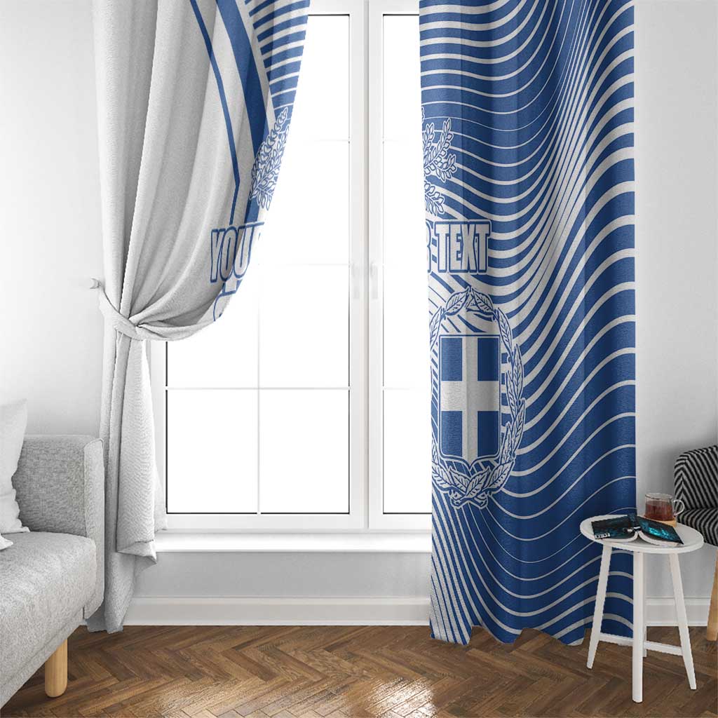 Personalized Greece Coat of Arms Window Curtain Greek cross and Two Laurel Branches
