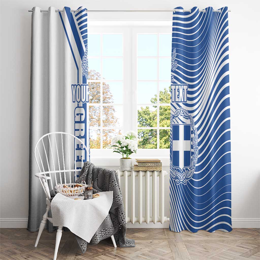 Personalized Greece Coat of Arms Window Curtain Greek cross and Two Laurel Branches