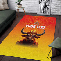 Personalized Spain Bull with Crown Area Rug Espana Flag with Coat of Arms