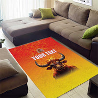 Personalized Spain Bull with Crown Area Rug Espana Flag with Coat of Arms