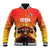 Personalized Spain Bull with Crown Baseball Jacket Espana Flag with Coat of Arms