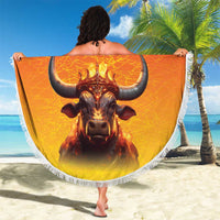 Personalized Spain Bull with Crown Beach Blanket Espana Flag with Coat of Arms
