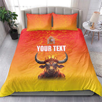 Personalized Spain Bull with Crown Bedding Set Espana Flag with Coat of Arms