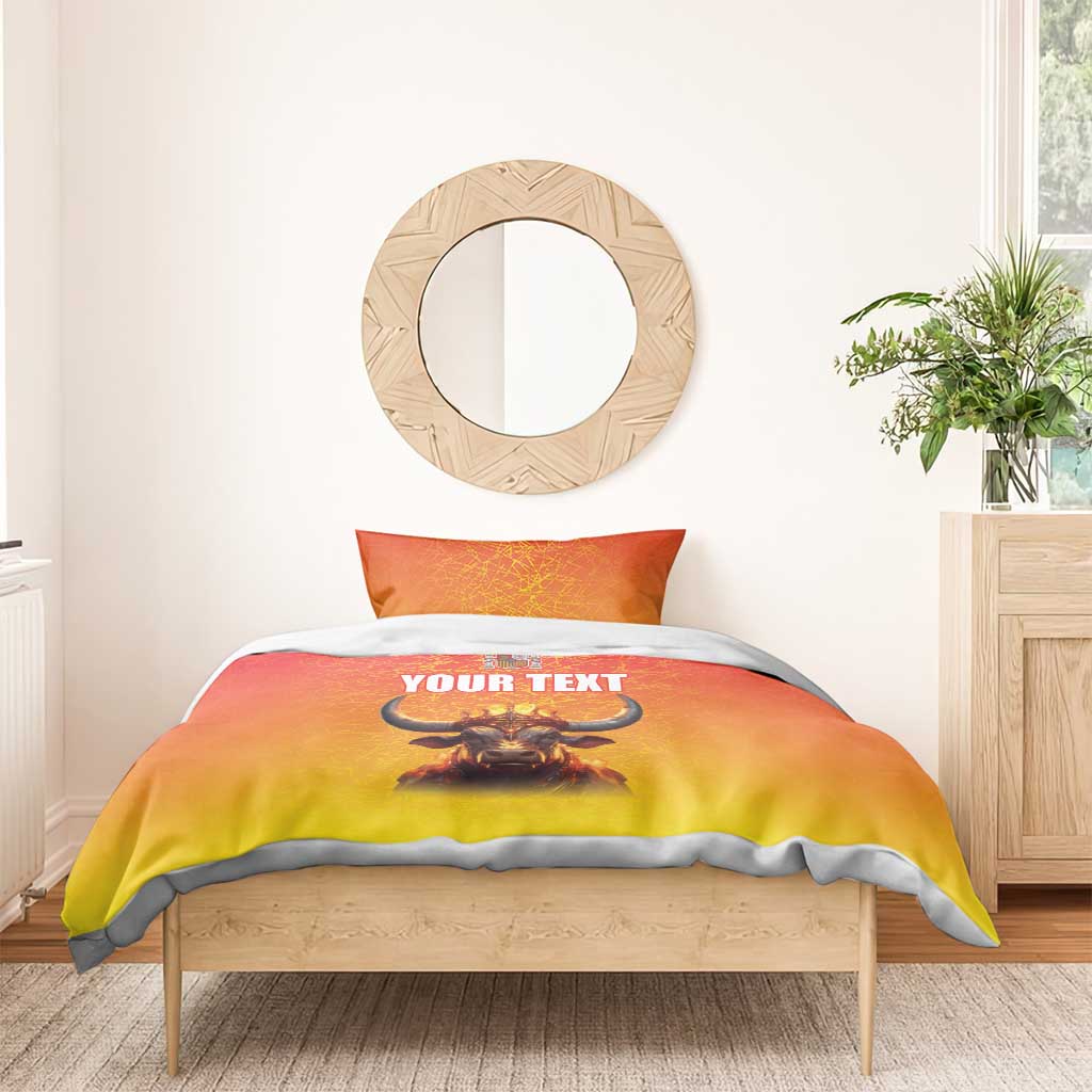 Personalized Spain Bull with Crown Bedding Set Espana Flag with Coat of Arms