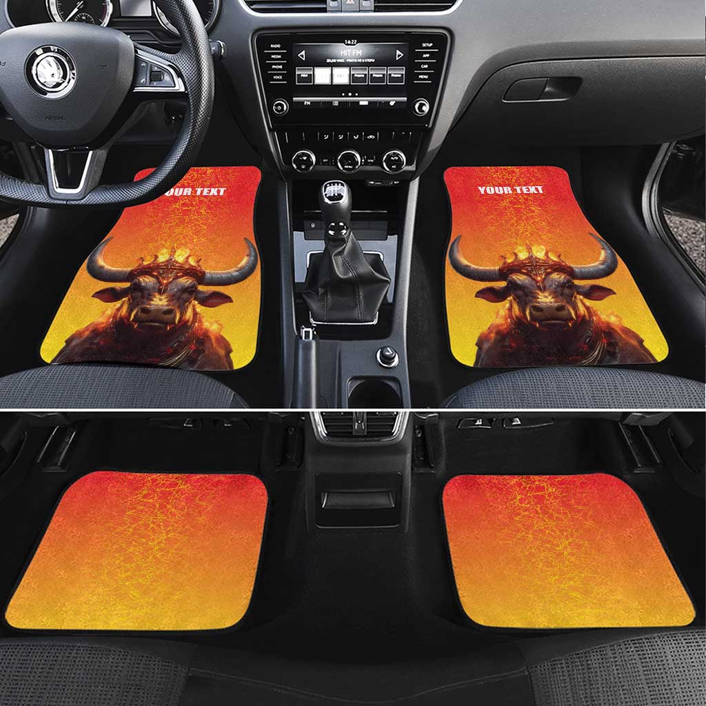 Personalized Spain Bull with Crown Car Mats Espana Flag with Coat of Arms